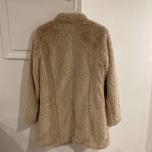 Kenneth Cole Notch-Collar Faux-Fur Coat Truffle XS - Picture 7 of 11